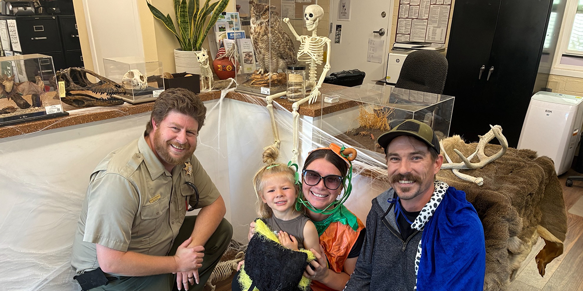 Flinn Spring Rangers shows visitors creepy critters